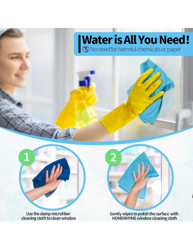 Paño de Microfibra HOMERHYME 12 Unidades 30x30 cm Sin Rayas