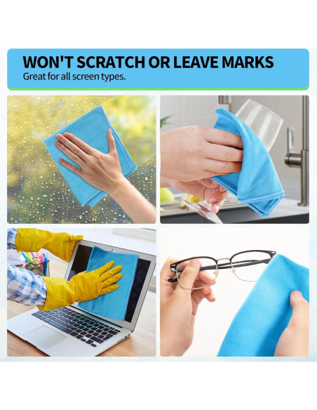 Paño de Microfibra HOMERHYME 12 Unidades 30x30 cm Sin Rayas