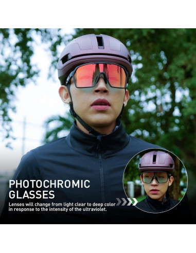 Gafas de Ciclismo Fotoquímicas UV400 S327 - Unisex Rojo