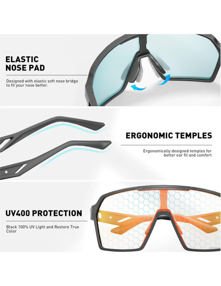 Gafas de Ciclismo Fotoquímicas UV400 S327 - Unisex Rojo