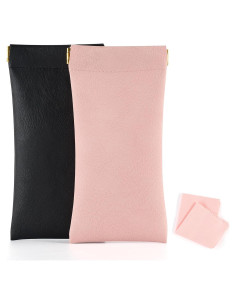 Estuche para Gafas CO-Z 2 Piezas Cuero PVC Negro/Rosa
