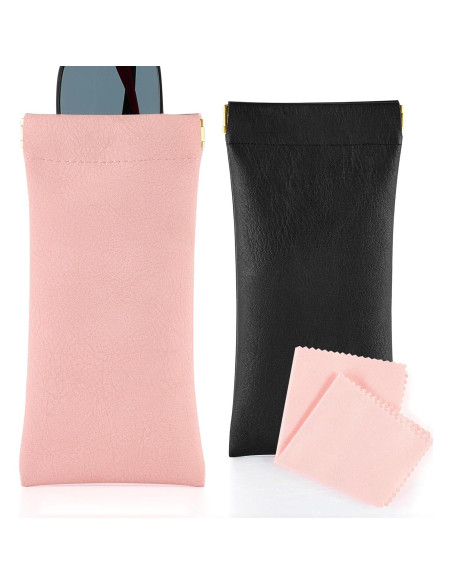 Estuche para Gafas CO-Z 2 Piezas Cuero PVC Negro/Rosa Estuche para Gafas CO-Z 2 Piezas Cuero PVC Negro/Rosa