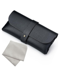 Estuche de Gafas de Cuero Onrtry Negro con Hebilla