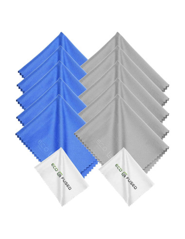 Paños de limpieza Eco-Fused - 12 paños microfibra coloridos