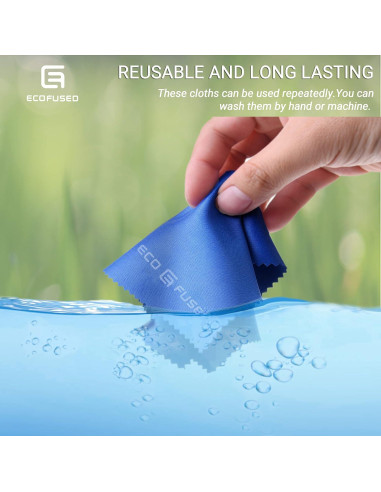 Paños de limpieza Eco-Fused - 12 paños microfibra coloridos