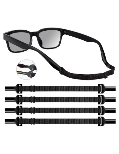 Correa Ajustable para Gafas KECHIO Negra 24-34 cm 4 Piezas