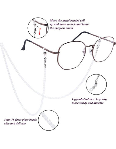 Cadena de Gafas KAI Top 70cm Cuentas de Vidrio Moda