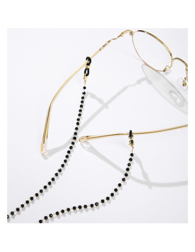 Cadena de Gafas JURYLOO con Cuentas Negras y Soporte