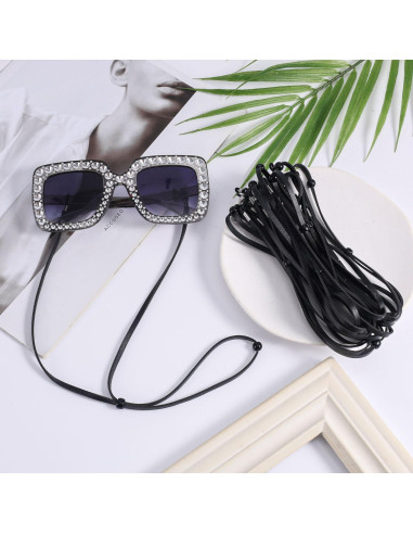 10 Correas Ajustables para Gafas Gosknor - Cuero Negro