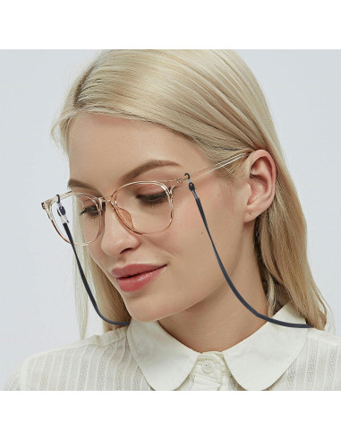 10 Correas Ajustables para Gafas Gosknor - Cuero Negro