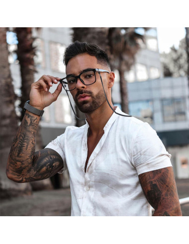 10 Correas Ajustables para Gafas Gosknor - Cuero Negro