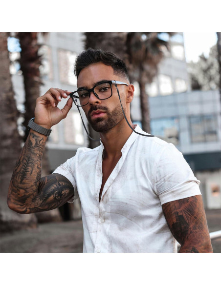 10 Correas Ajustables para Gafas Gosknor - Cuero Negro