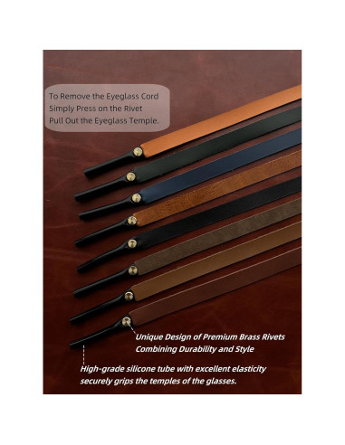 Correa de Gafas de Cuero PVS-002 Marrón Italiano Unisex