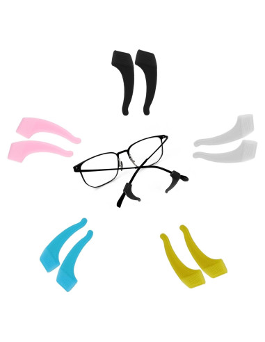 5 Sujetadores de Gafas Silicona Multicolor Sima-2 Antideslizantes