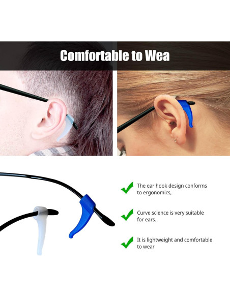 5 Sujetadores de Gafas Silicona Multicolor Sima-2 Antideslizantes