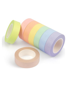 Cinta Washi de Colores Pastel Hutou 8 Rollos 1.27 cm