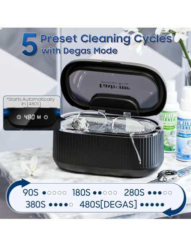 Limpiador ultrasónico Fashome 550 ml con solución limpiadora