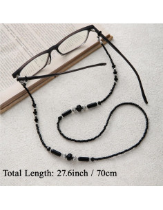 Cadena de Gafas Dorada con Cuentas - Soporte Estiloso 70cm 2