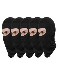 Paquete de 5 Mascarillas Faciales Balaclava Negras para Hombres