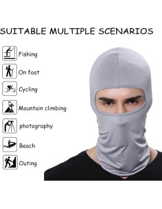 Paquete de 5 Mascarillas Faciales Balaclava Grises para Hombres 2