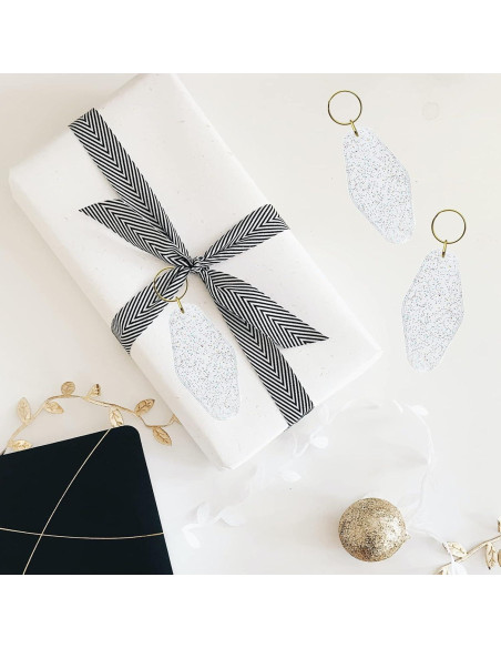 10 Llaveros Vintage Transparentes con Brillo y Anillo Dorado