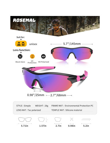 Gafas de sol deportivas Rosemal 7221 polarizadas UV400