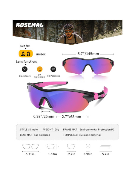 Gafas de sol deportivas Rosemal 7221 polarizadas UV400