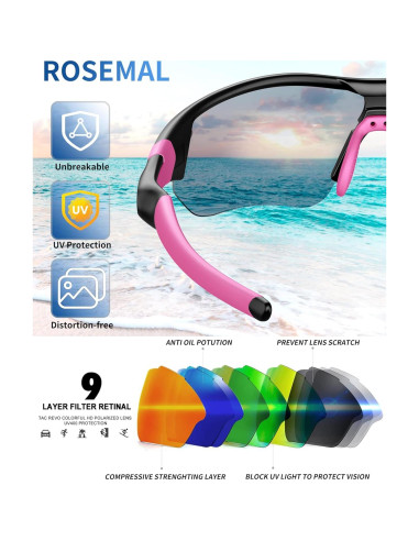 Gafas de sol deportivas Rosemal 7221 polarizadas UV400