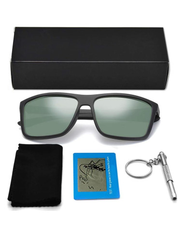 Gafas de Sol Polarizadas TAC para Hombres Verde Marco Negro