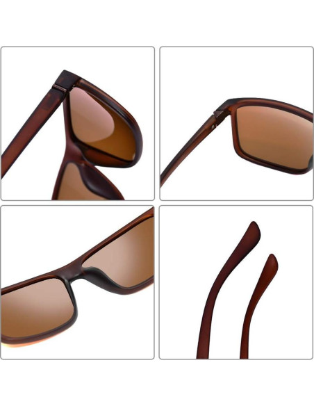Gafas de Sol Polarizadas TAC para Hombres Marrón UV400 Gafas de Sol Polarizadas TAC para Hombres Marrón UV400