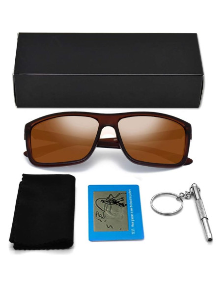 Gafas de Sol Polarizadas TAC para Hombres Marrón UV400 Gafas de Sol Polarizadas TAC para Hombres Marrón UV400