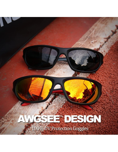 Gafas de sol polarizadas AWGSEE para hombres UV400 TR90
