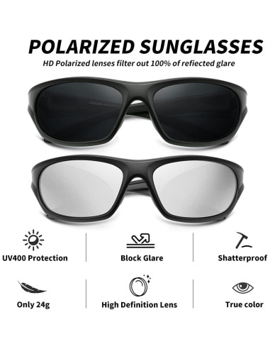 Gafas de sol deportivas AWGSEE TR90 polarizadas UV400