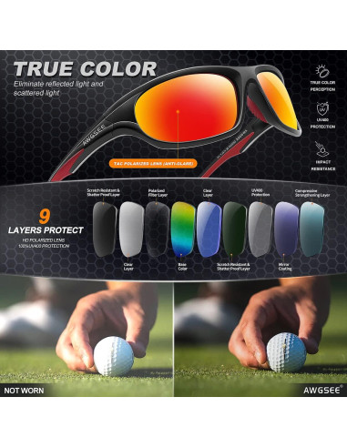 Gafas de sol deportivas AWGSEE TR90 polarizadas UV400