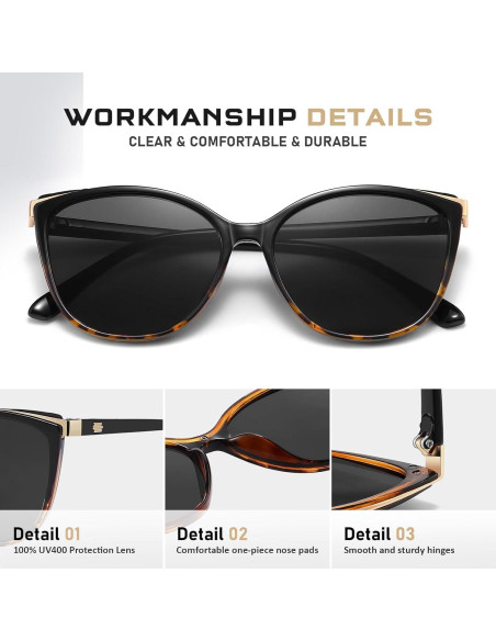 Gafas de sol estilo gato Colrea con protección UV400