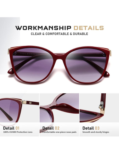 Gafas de sol estilo gato Colrea UV400 para mujeres