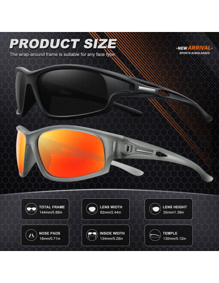 Gafas de sol polarizadas AWGSEE para hombres 100% UV