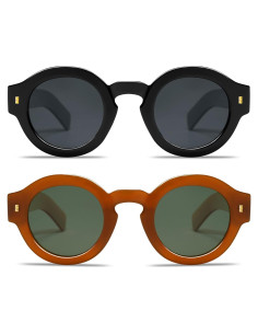 Gafas de sol polarizadas VANLINKER redondas unisex 2 piezas