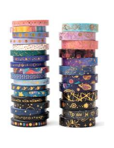 Conjunto de Cinta Washi YUBX Galaxy 30 Rollos Decorativa 3-5mm