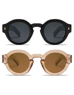 Gafas de sol polarizadas VANLINKER redondas unisex 2 piezas