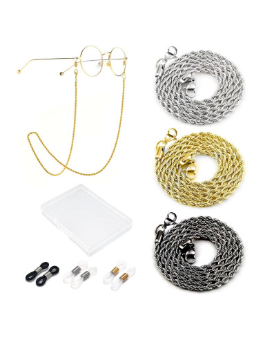Cadena de Gafas 3 PCS Acero Inoxidable Unisex Elegante