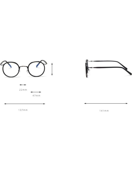 Gafas Kachawoo Redondas TR90 Lente Transparente Unisex