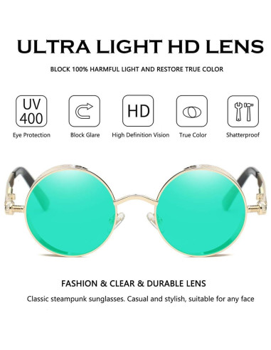 Gafas de Sol Redondas Metal UV400 Dollger - 2 Pares