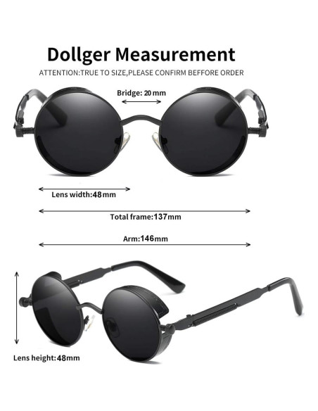 Gafas de Sol Redondas Metal UV400 Dollger - 2 Pares