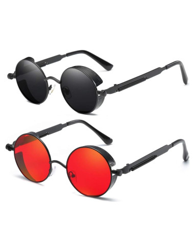 Gafas de Sol Redondas Metal UV400 Dollger - 2 Pares