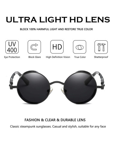 Gafas de Sol Redondas Metal UV400 Dollger - 2 Pares