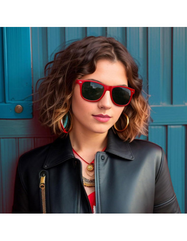 Gafas de sol Joopin cuadradas polarizadas UV400 rojas