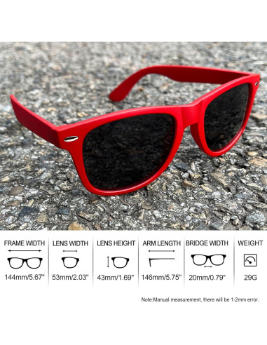 Gafas de sol Joopin cuadradas polarizadas UV400 rojas