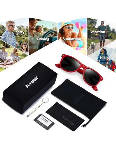 Gafas de sol Joopin cuadradas polarizadas UV400 rojas