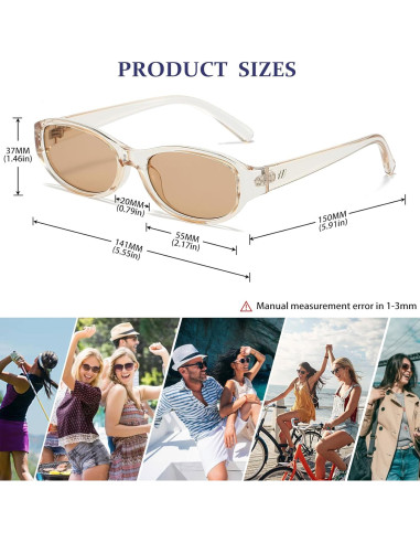 Gafas de Sol Ovaladas BRMHDY Retro para Mujeres UV400